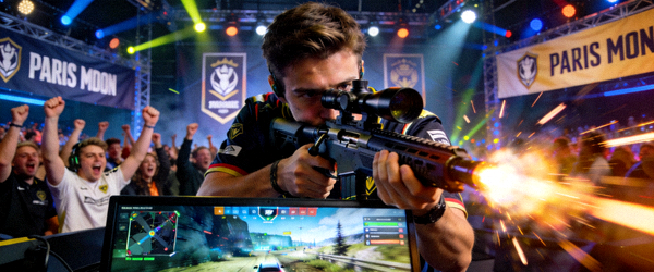 CS:GO 巴黎Major锦标赛决赛瞬间，选手专注瞄准